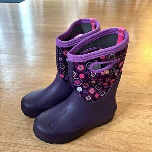 Bogs Kid's Neo-Classic Purple Bullseye Waterproof Winter Boots Youth Size 3